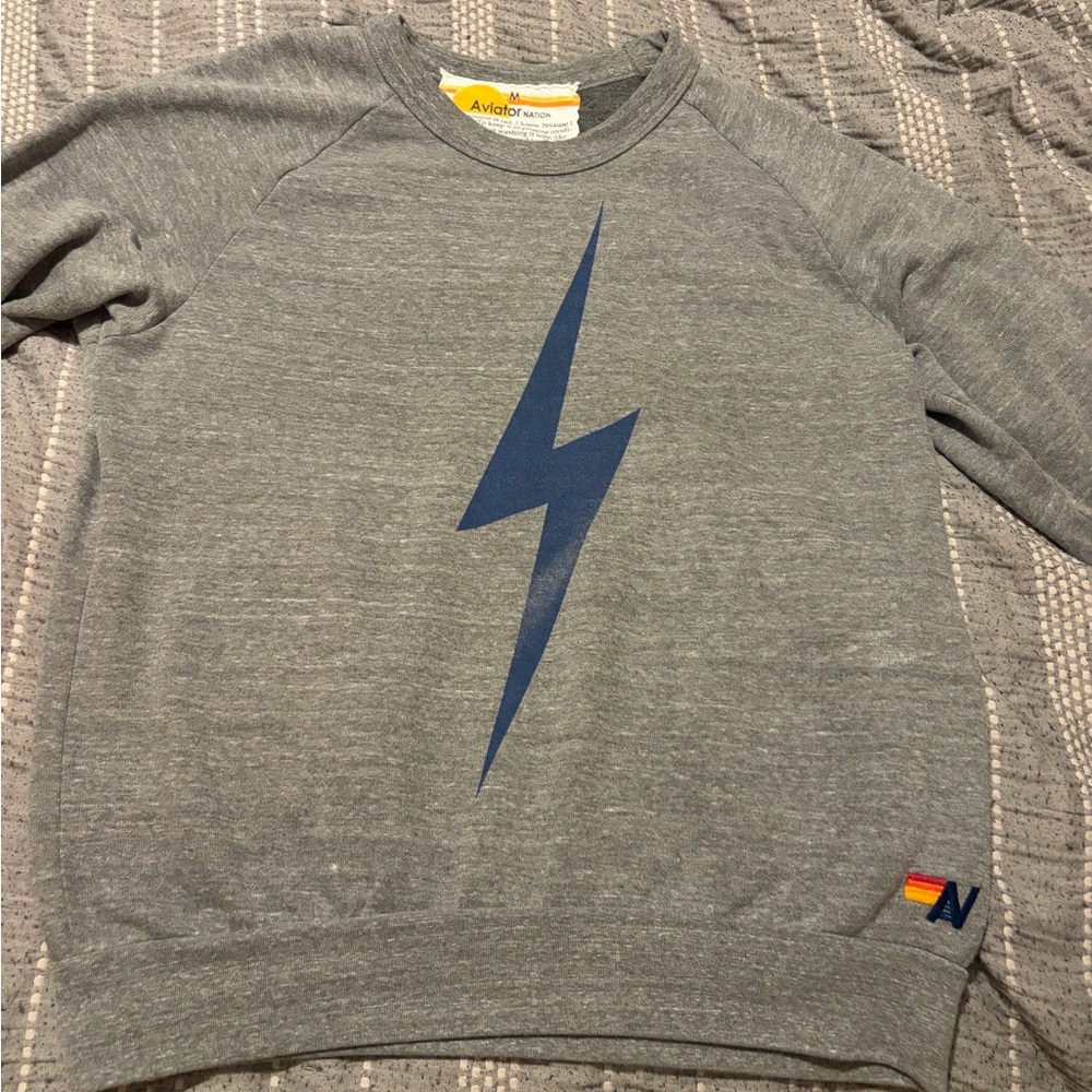 Aviator Nation Heather Gray sweatshirt  size medium women’s